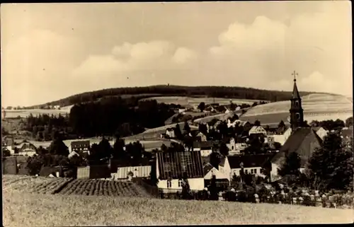 Ak Oberstützengrün Stützengrün im Erzgebirge Sachsen, Ortsansicht mit dem Kuhberg