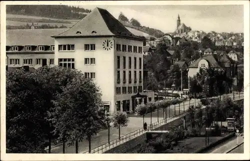 Ak Oberschlema Bad Schlema im Erzgebirge Sachsen, Kurhotel u. St. Wolfgangskirche in Schneeberg