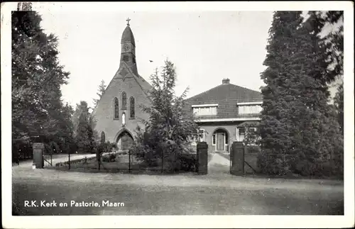 Ak Maarn Utrecht, R.K. Kerk en Pastorie