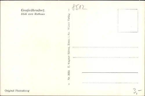 Ak Großröhrsdorf in Sachsen, Blick vom Rathaus