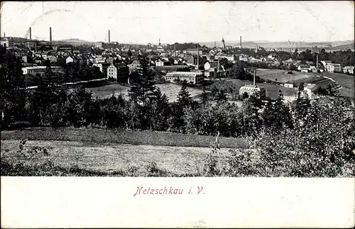 Ak Netzschkau im Vogtland, Blick auf den Ort