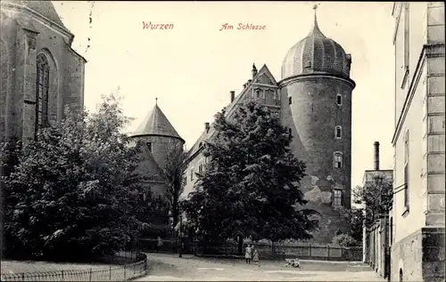 Ak Wurzen in Sachsen, Am Schloss