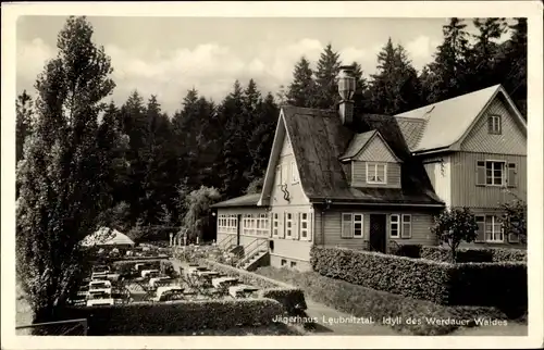 Ak Werdau in Sachsen, Jägerhaus Leubnitztal, Terrassengarten