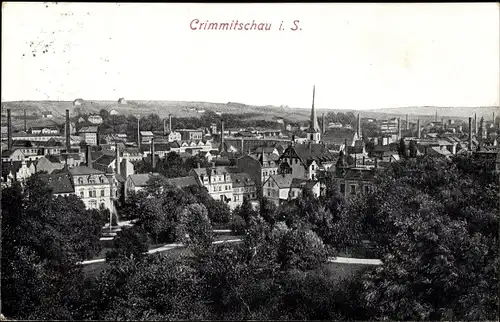 Ak Crimmitschau in Sachsen, Panorama vom Ort