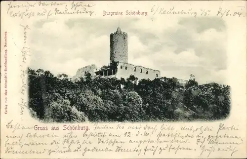 Ak Schönburg an der Saale Burgenlandkreis, Burgruine Schönburg