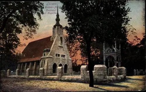 Ak Lützen im Burgenlandkreis, Gustav Adolf Denkmal und Kapelle