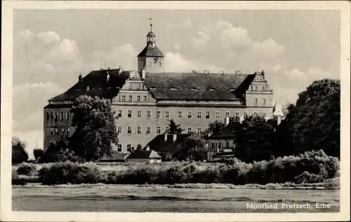 Ak Pretzsch an der Elbe Bad Schmiedeberg, Schloss, Uferpartie
