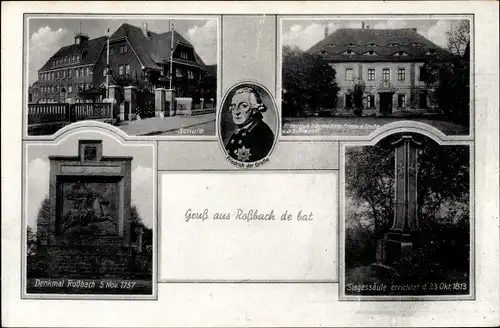 Ak Roßbach Braunsbedra, Rittergut, Friedrich d. Große, Michel Brikett Fabrik Gute Hoffnung