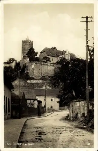 Ak Schönburg an der Saale Burgenlandkreis, Straßenpartie