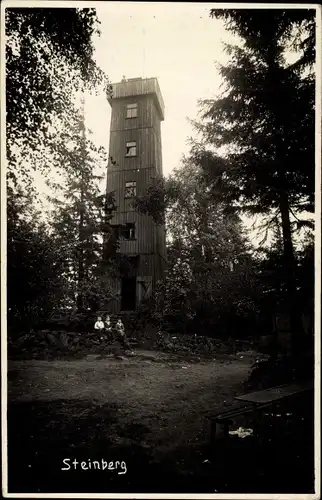 Foto Ak Steinberg im Vogtland, Unterkunftshaus und Aussichtsturm