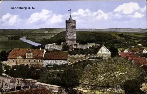 Ak Schönburg an der Saale Burgenlandkreis, Burg