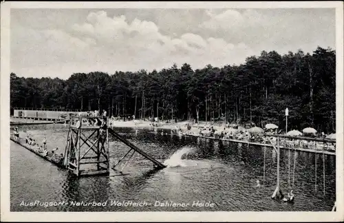 Ak Schmannewitz Dahlen in Sachsen, Naturbad Waldteich, Dahlener Heide