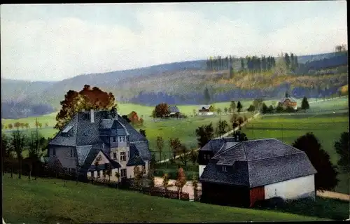 Ak Rehefeld Zaunhaus Altenberg Erzgebirge, Erholungs und Sportheim Jägerhof, Außenansicht