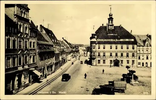Ak Oederan in Sachsen, Markt, Rathaus, Ratskeller