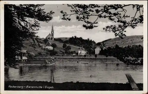 Ak Rechenberg Bienenmühle Erzgebirge, Freibad, Kirche