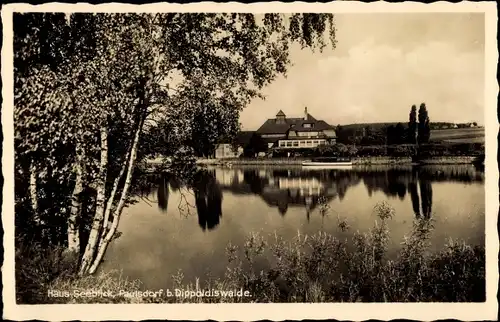 Ak Paulsdorf Dippoldiswalde im Osterzgebirge, Uferpartie mit Haus Seeblick