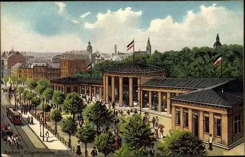 Ak Aachen in Nordrhein Westfalen, Elisenbrunnen