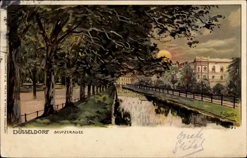 Künstler Litho Düsseldorf am Rhein, Seufzerallee