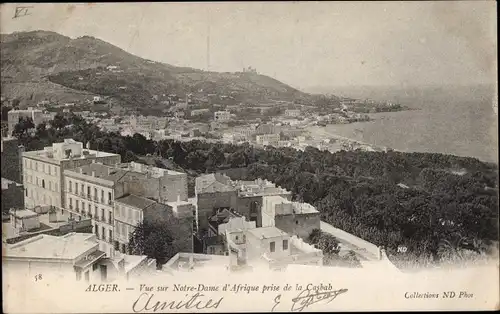 Ak Algier Alger Algerien, Notre Dame d'Afrique prise de la Casbah