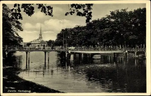 Ak Zwolle Overijssel Niederlande, Kerkebrug