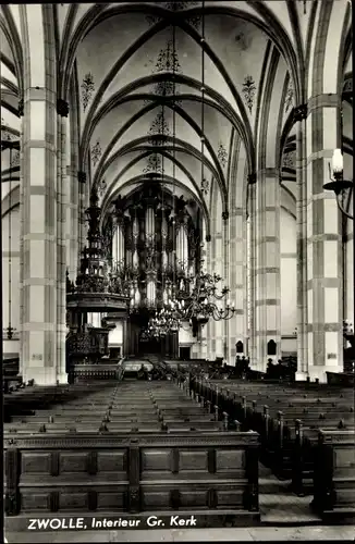 Ak Zwolle Overijssel Niederlande, Kircheninneres