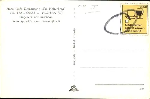 Ak Holten Overijssel Niederlande, Hotel Café Restaurant De Holterberg