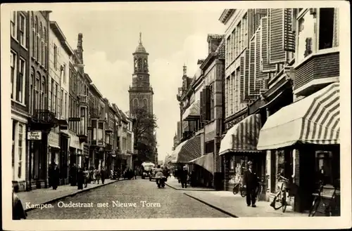 Ak Kampen Overijssel Niederlande, Oudestraat met Nieuwe Toren