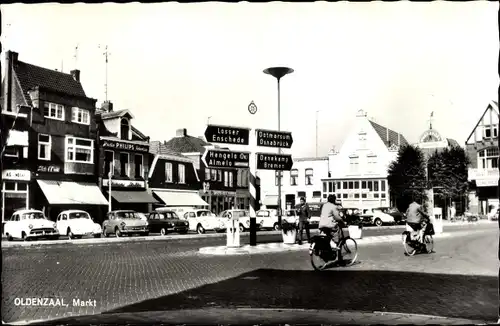 Ak Oldenzaal Overijssel, Markt, Autos