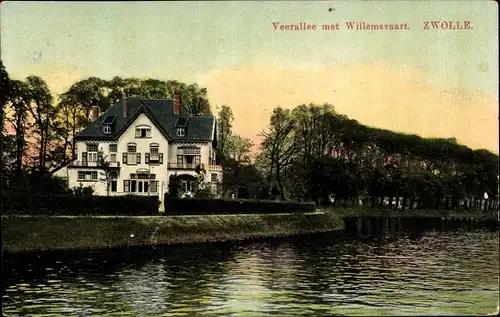 Ak Zwolle Overijssel Niederlande, Veerallee met Willemsvaart