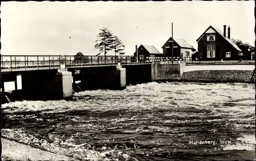 Ak Mariënberg Marienberg Overijssel Niederlande, Stuw, Schleuse