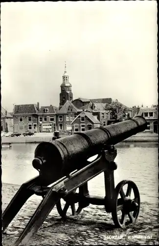 Ak Blokzijl Overijssel Niederlande, Wortelmarkt, Kanone