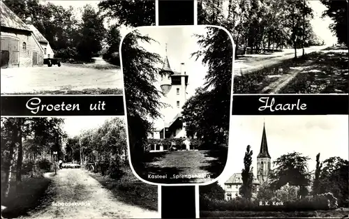 Ak Haarle Overijssel, Kasteel, R. K. Kerk
