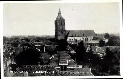 Ak Oldenzaal Overijssel, Kirche, Stadt, Vogelschau