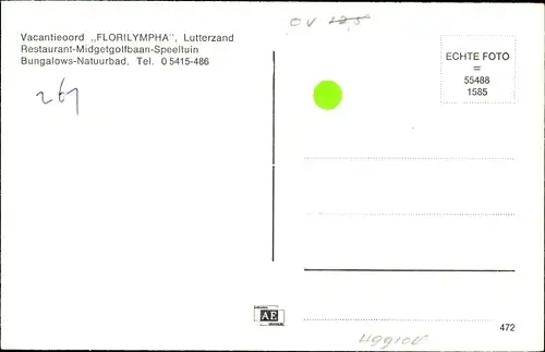 Ak Florilympha Overijssel, Lutterzand, Midgetgolfbaan
