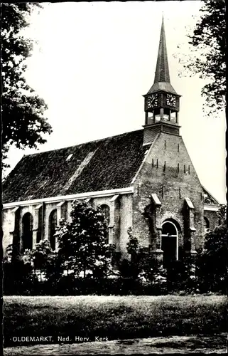 Ak Oldemarkt Overijssel, Ned. Herv. Kerk