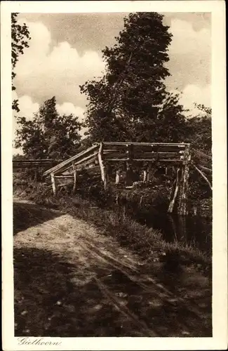 Ak Giethoorn Overijssel Niederlande, Holzbrücke