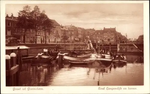 Ak Gorinchem Südholland Niederlande, Eind Langendijk en haven