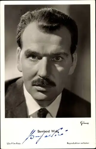 Ak Schauspieler Bernhard Wicki, Ufa Film, Autogramm