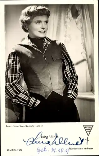 Ak Schauspielerin Luise Ullrich, Portrait, Autogramm