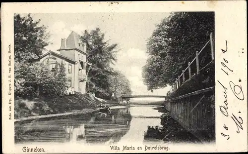 Ak Ginneken en Bavel Nordbrabant, Villa Maria en Duivelsbrug