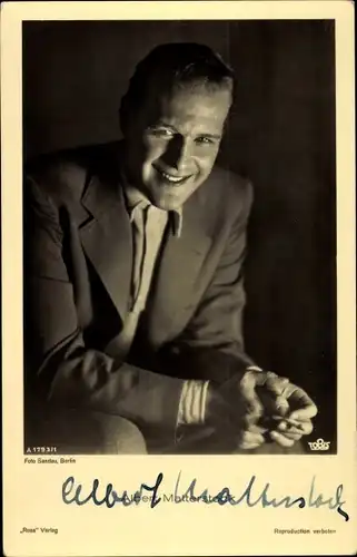 Ak Schauspieler Albert Matterstock, Portrait, Ross, Autogramm