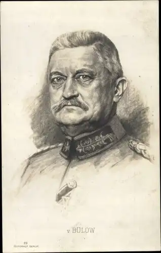 Künstler Ak Generaloberst von Bülow in Uniform, RPH 20