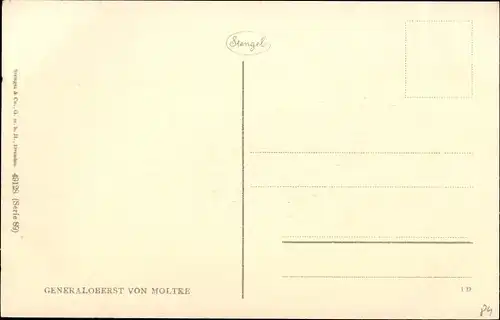 Künstler Ak Generaloberst Helmuth Johannes Ludwig von Moltke, der Jüngere, Portrait, Stengel 49128