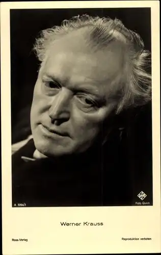 Ak Schauspieler Werner Krauss, Portrait, Ross Verlag A 3264/1