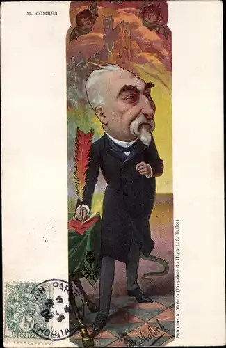 Künstler Ak Moloch, B., Émile Combes, Premierminister Frankreichs, Teufel