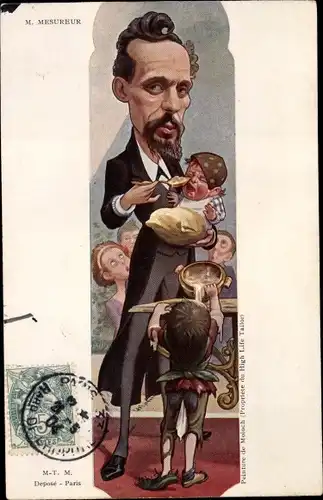 Künstler Ak Sirat, Gustave Mesureur, Président du Parti radical-socialiste, Karikatur