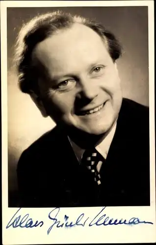 Foto Ak Kabarettist Klaus Günther Neumann, Portrait, Autogramm, Der Insulaner