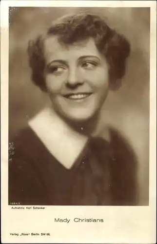 Ak Schauspielerin Mady Christians, Portrait