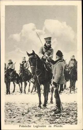 Ak Polnische Legionäre zu Pferde, I WK