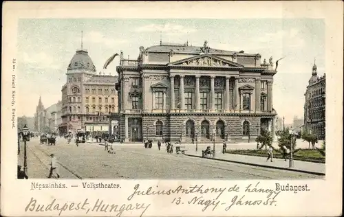 Ak Budapest Ungarn, Volkstheater